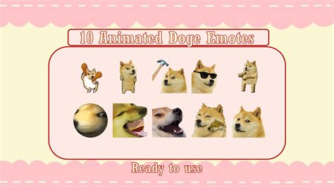 10 Popular Animated Doge Emotes Pack Twitch Meme Emotes Discord Emotes ...