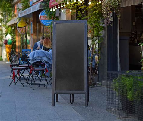 Free Outdoor Restaurant Menu Stand Board Mockup (PSD)