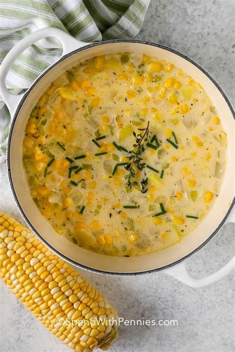 Creamy Corn Soup (Loaded with Corn & Potatoes!) - Spend With Pennies