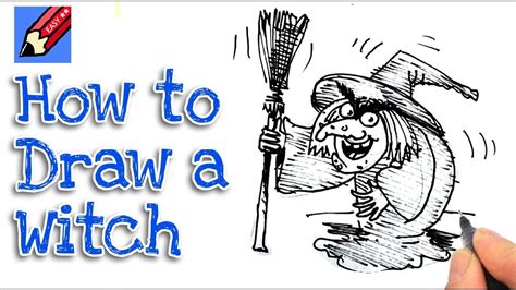 How To Draw A Cartoon Witch | How to draw a Witch for Kids | Witch Easy ...