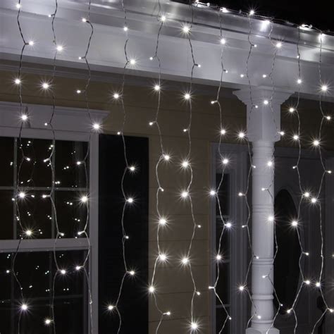 150 LED Curtain Lights Cool White Christmas Curtain Lights Indoor-Outdoor Window Curtain Lights ...