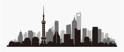 Shanghai Royalty-free Skyline - Silhouette Shanghai Skyline , Free ...