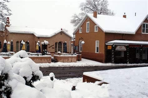 The Guadalupe Cafe amid winter snow. Santa Fe, NM | Land of enchantment ...