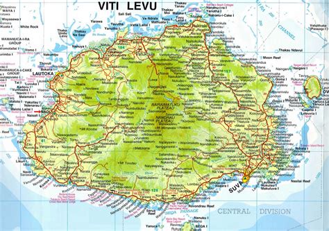 Stadtplan von Viti Levu Insel | Detaillierte gedruckte Karten von Viti Levu Insel, Fidschi der ...