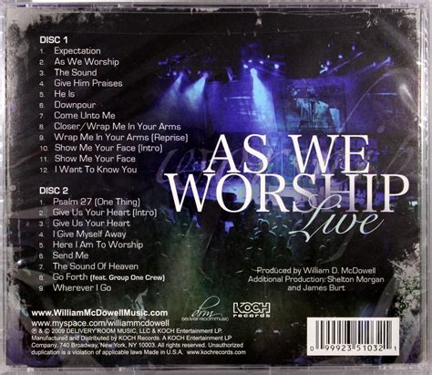 William McDowell As We Worship Live NEW CD Christian Gospel Music - CDs