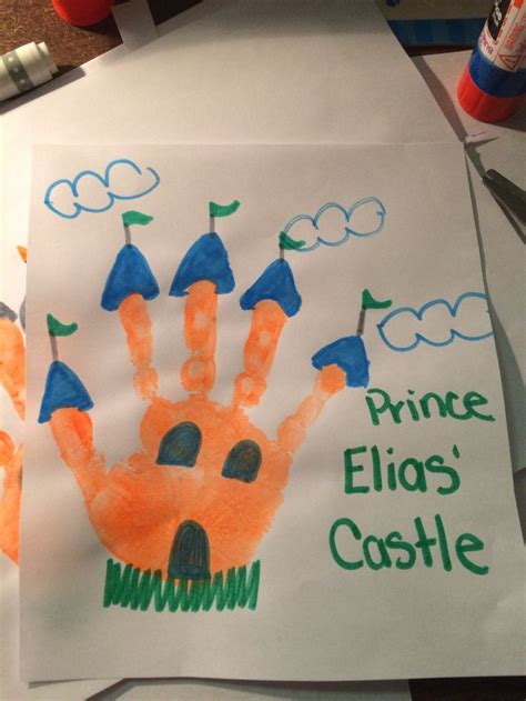 Handprint castle | Preschool crafts, Fairy tale crafts, Princess crafts