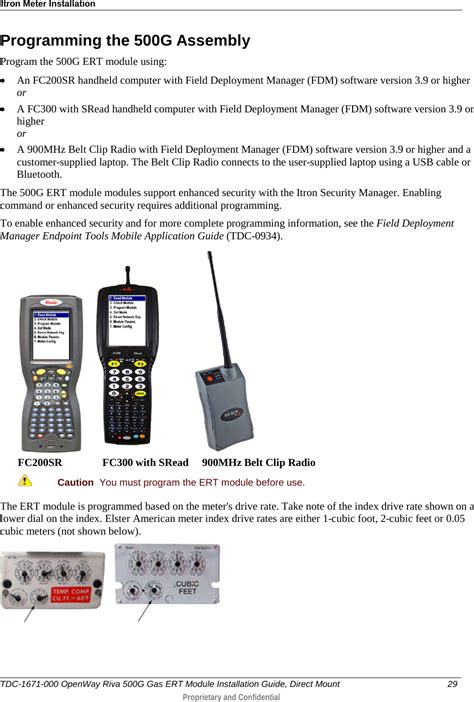 Itron 500GC AMR transceiver device for utility meters User Manual