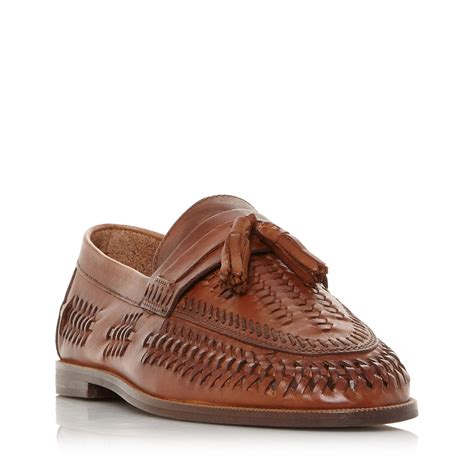 Dune Leather Men's 'burlingtons' Woven Tassel Loafers in Tan (Brown ...