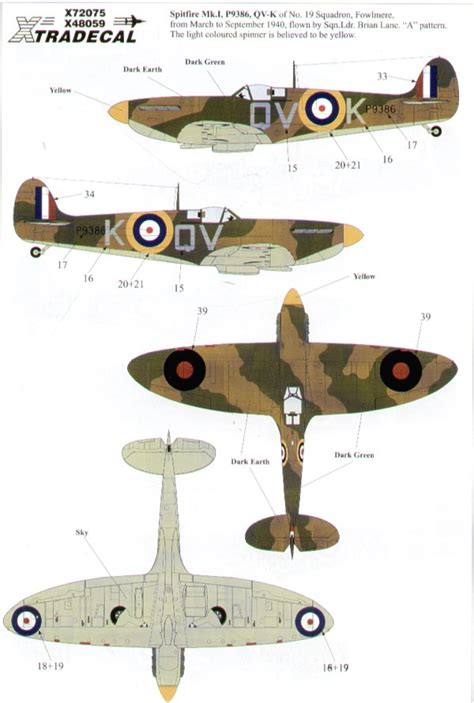 X72075 1 72 Supermarine Spitfire Mk.I MK.II decals 5