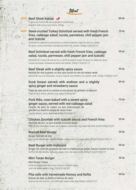 MENU_FOOD - Nomad Skybar