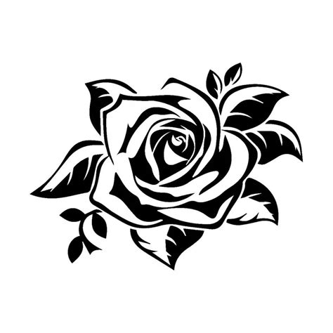 17.7*13.4CM Fashion Charm Rose Car Sticker Reflective Waterproof Vinyl Decals Black/Silver C7 ...