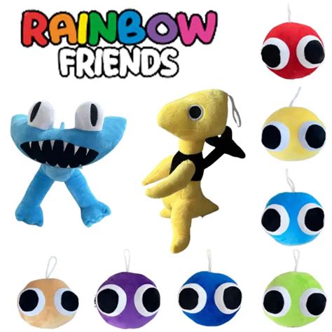 RAINBOW FRIENDS CHAPTER 2 Cyan Plush Toy Yellow Friend Soft Stuffed ...