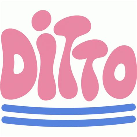 Ditto Blue Lines Below Ditto In Pink Bubble Letters Sticker – Ditto Blue Lines Below Ditto In ...