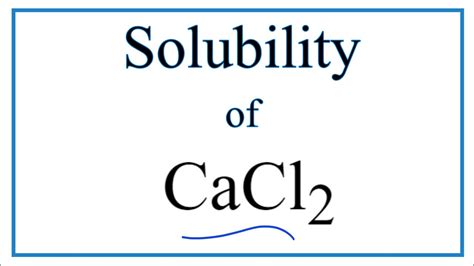 Is CaCl2 Soluble or Insoluble in Water? - YouTube