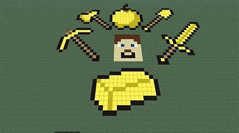 Pixel art compilation [Basic, every gold tool steve head golden ingot ...