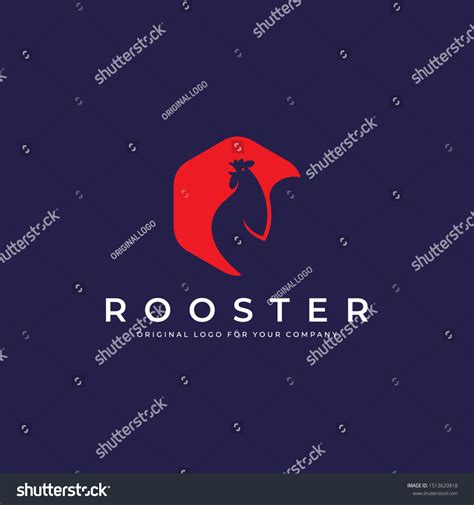 Red Rooster Logo Design On Dark Stock Vector (Royalty Free) 1513620818