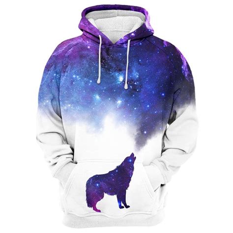 Galaxy Howling Wolf Hoodie | Wolf hoodie, Hooded sweatshirts, Hoodies