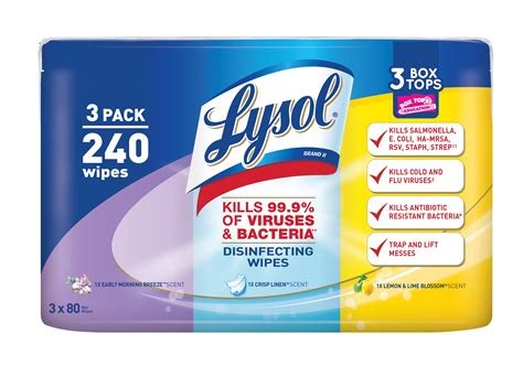 Lysol Disinfecting Cleaning Wipes, Variety Value Pack, 240ct (3x80ct) - Walmart.com