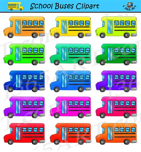 School Bus Clipart Set for Commercial-Use - Clipart 4 School