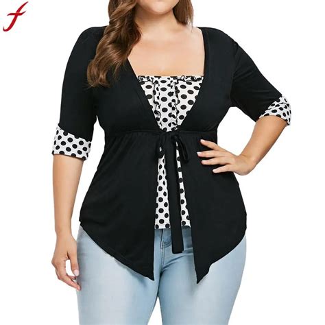 Plus Size 4XL Women Clothing 2018 Fashion Women Square Neck Polka Dot Blouses Loose Half Sleeve ...