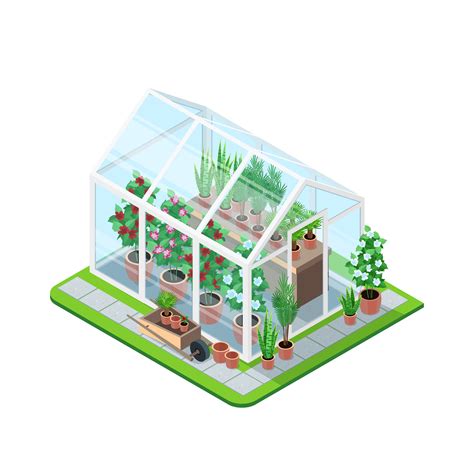 Greenhouse isometric composition 481915 Vector Art at Vecteezy