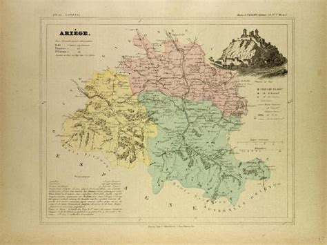 'Map of Ariége France' Giclee Print | AllPosters.com