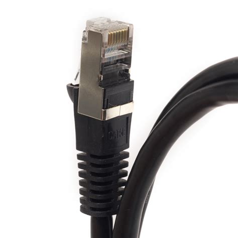 Black CAT6 Shielded Patch Cables - Category 6 Black Ethernet Cable Lengths