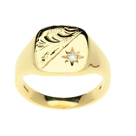 9ct Yellow Gold Gents Diamond Signet Ring - 8.10g| Miltons Diamonds