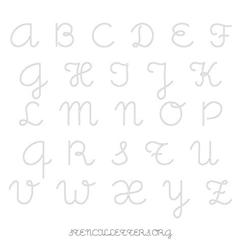 Free Printable Uppercase Letter Stencils Design Style 140 Cursive - Stencil Letters Org