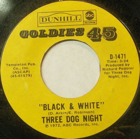 Three Dog Night - Black And White / Freedom For The Stallion (Vinyl, 7", 45 RPM, Single, Reissue ...