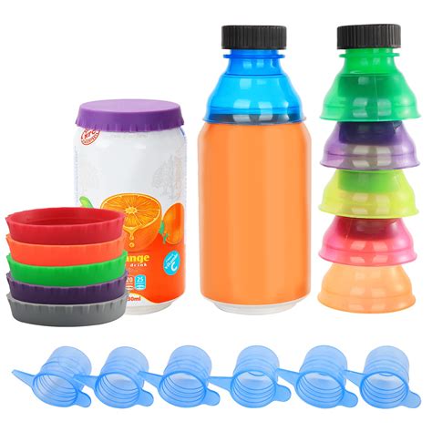 Buy Soda Can Lids, 6 Pack Clear Soda Can Covers + 6 Pack Silicone Can Topper for Standard Soda ...