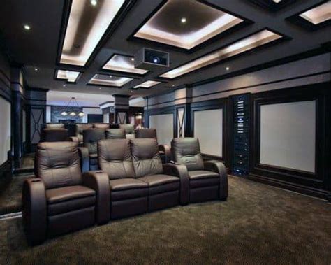 Top 40 Best Home Theater Lighting Ideas - Illuminated Ceilings and Walls