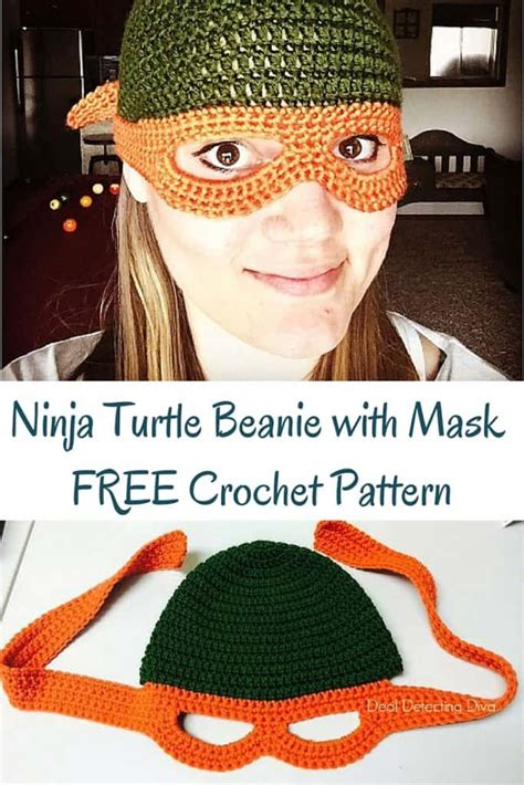 Ninja Turtle Child's Beanie with Mask FREE Crochet Pattern