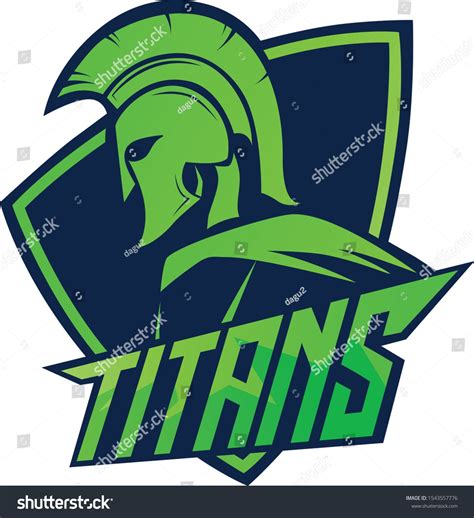 an illustration of a spartan mascot with the word titans on it's chest and head