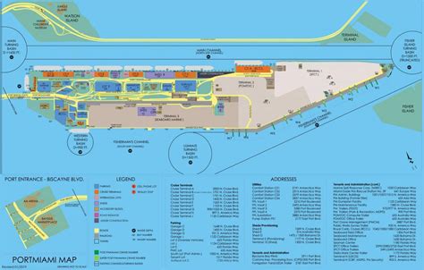 Port of Miami map - Map of port of Miami (Florida - USA)