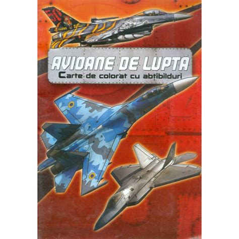 Avioane de lupta. Carte de colorat cu abtibilduri