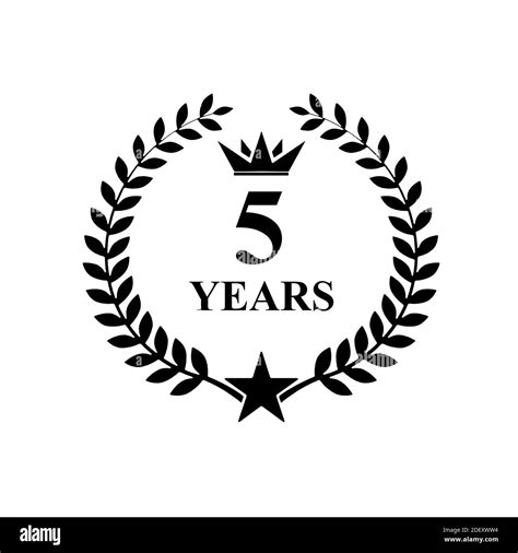 5 year anniversary logo Black and White Stock Photos & Images - Alamy