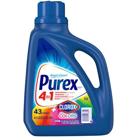 Purex Liquid Laundry Detergent plus Clorox 2, Original Fresh, 65 Fluid ...