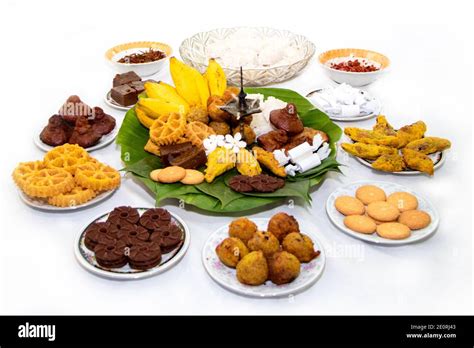 Sinhala Tamil New Year Traditional Foods with Oil lamp Stock Photo - Alamy