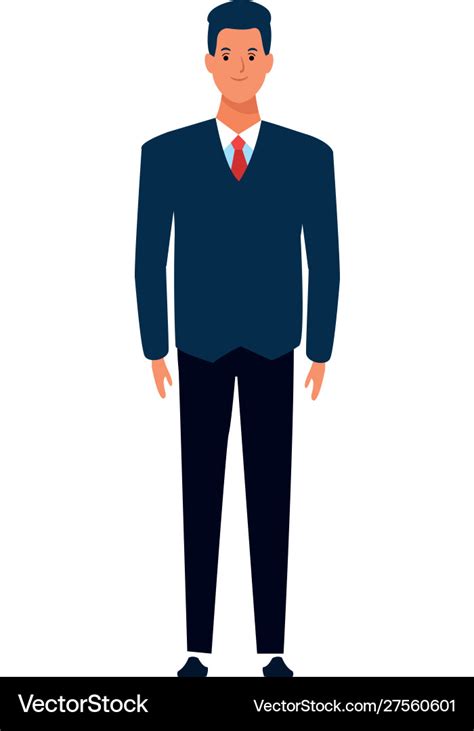 Cartoon man wearing suit and tie Royalty Free Vector Image