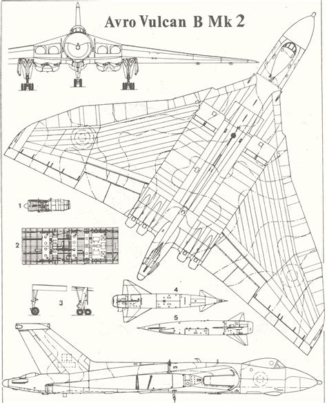 Avro Vulcan Blueprint - Download free blueprint for 3D modeling