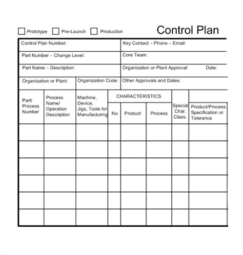 Aiag Control Plan Template Free - Printable Templates