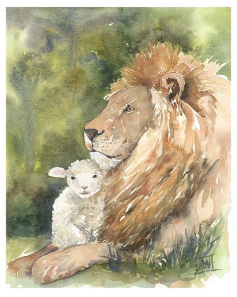 The Lion and the Lamb Peaceable Kingdom Art Peace 11x14 - Etsy in 2023 ...