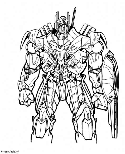 Optimus Prime And Shield coloring page