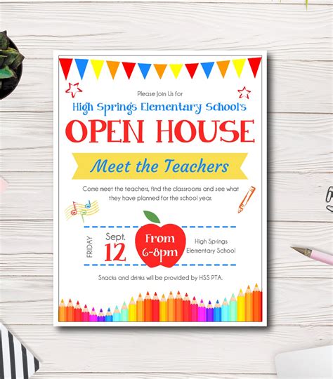 School Open House Flyer Back to School Flyer Template PTA - Etsy