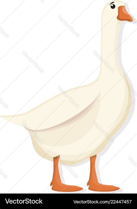 White goose icon cartoon style Royalty Free Vector Image