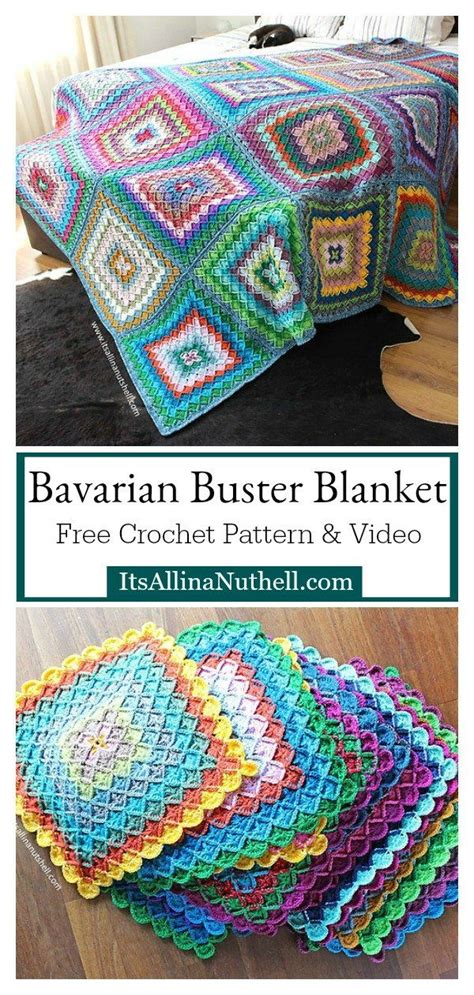 Bavarian Stash Buster Blanket Free Crochet Pattern and Video Tutorial #freecrochetpattern # ...