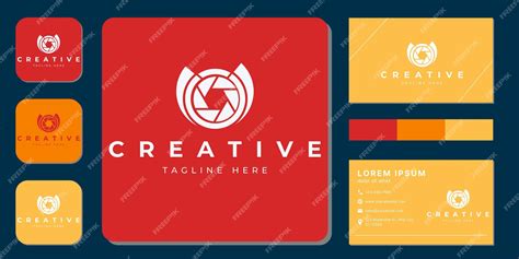 Premium Vector | Business card template. Camera shutter conceptual logo. Vector illustration ...