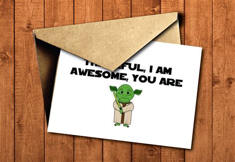 Star Wars Printable Thank You Cards Yoda Nerdy Geek