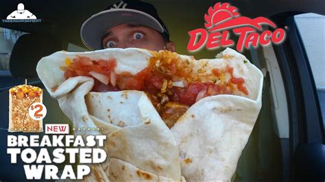 Del Taco® Breakfast Toasted Wrap Review! ☀️🌮🌯 | Bacon 🥓 - YouTube